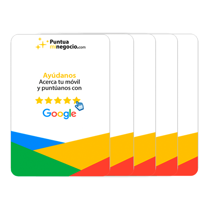 Pack 5 Tarjetas NFC para Google Reviews 1 Pack 5 Tarjetas NFC para Google Reviews