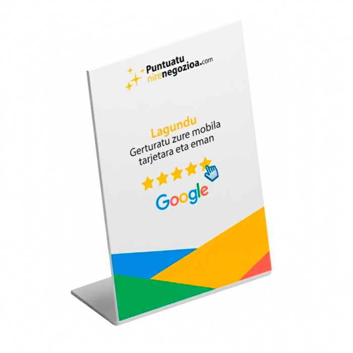 Google Reviews-erako NFC txartelaren euskarria 1 Google Reviews-erako NFC txartelaren euskarria