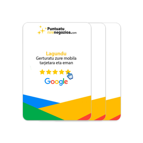 Hasiera 5 Google Reviews-erako NFC txartelen 3. sorta
